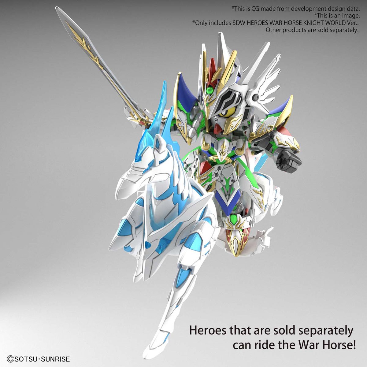 Bandai Hobby Gunpla Model Kit: SD Gundam World Heroes - Horse Knight World
