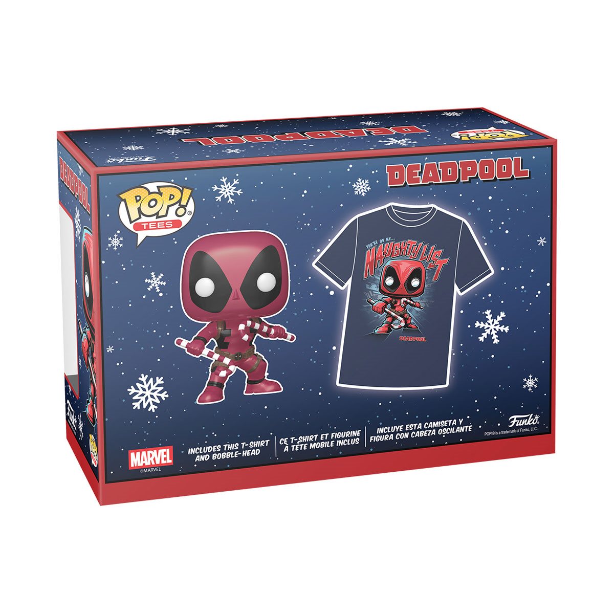 Funko Pop & Tee: Marvel - Playera Chica con Deadpool Navidad