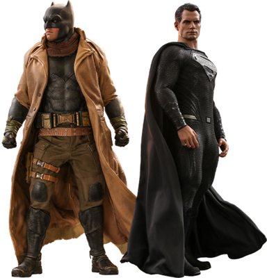 Hot Toys DC: Justice League - Knightmare Batman y Superman Negro Escala 1/6