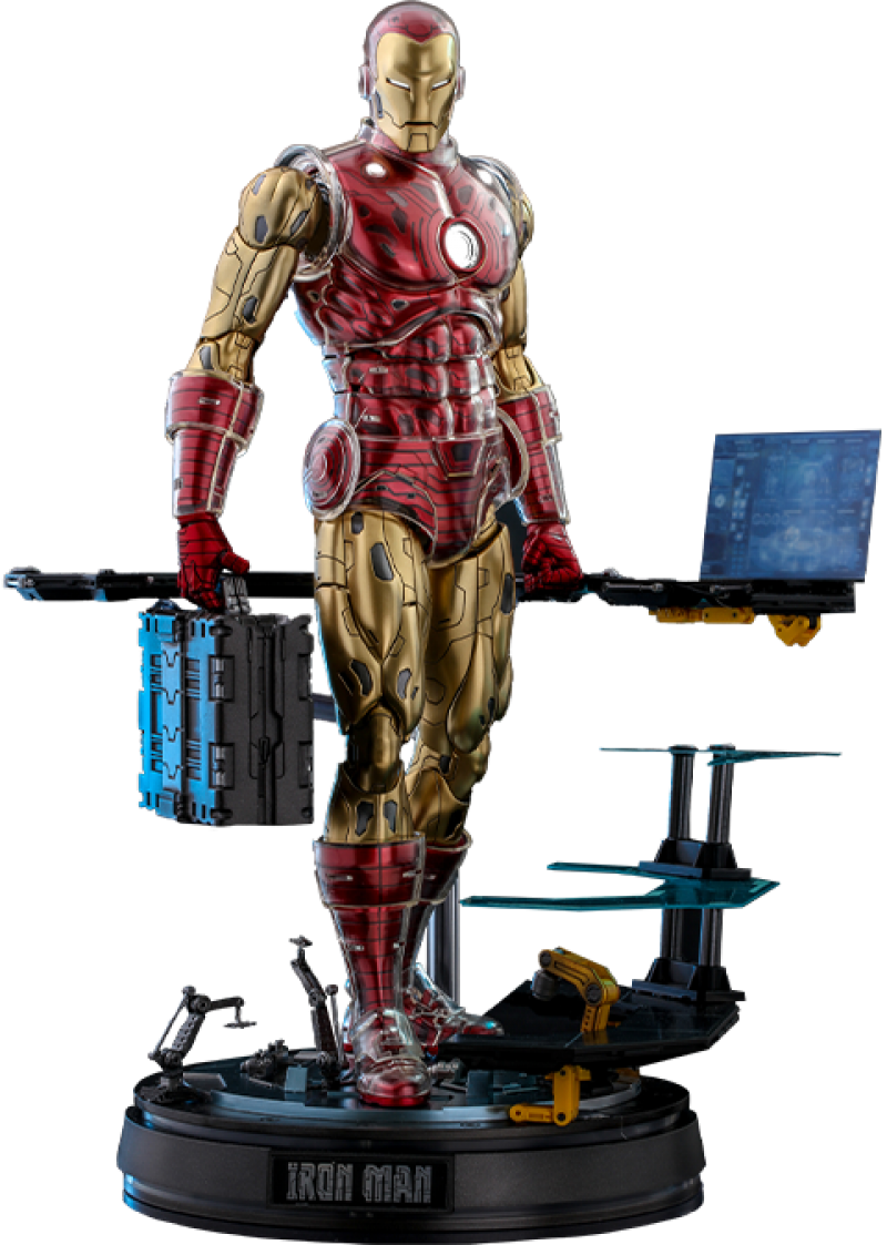 Figura de colección Marvel: Avengers Iron Man Hot Toys con luz articulado