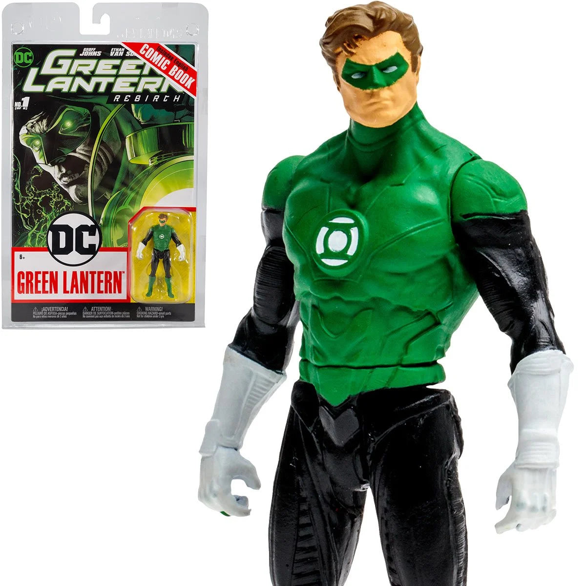McFarlane Dc Direct Page Punchers: Green Lantern Rebirth Num 1- Linterna Verde Figura de 3 Pulgadas con Comic