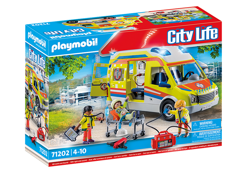 Playmobil City Life Ambulancia Con Luz y Sonido 71202 Distrito Max