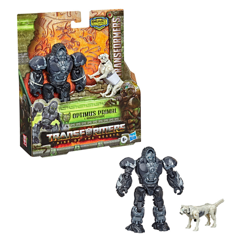 Transformers Rise Of The Beasts: Optimus Primal Con Arrowstripe Weaponizer 2 Pack