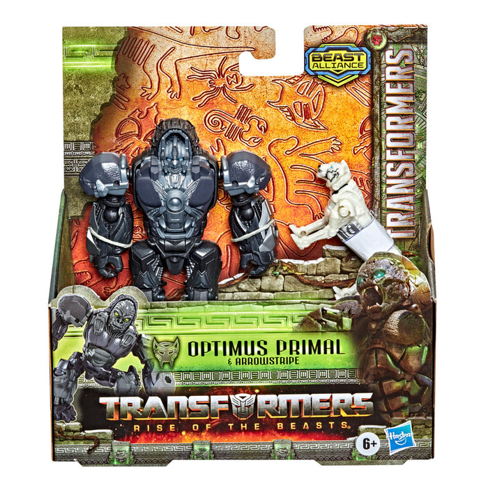 Transformers Rise Of The Beasts: Optimus Primal Con Arrowstripe Weaponizer 2 Pack