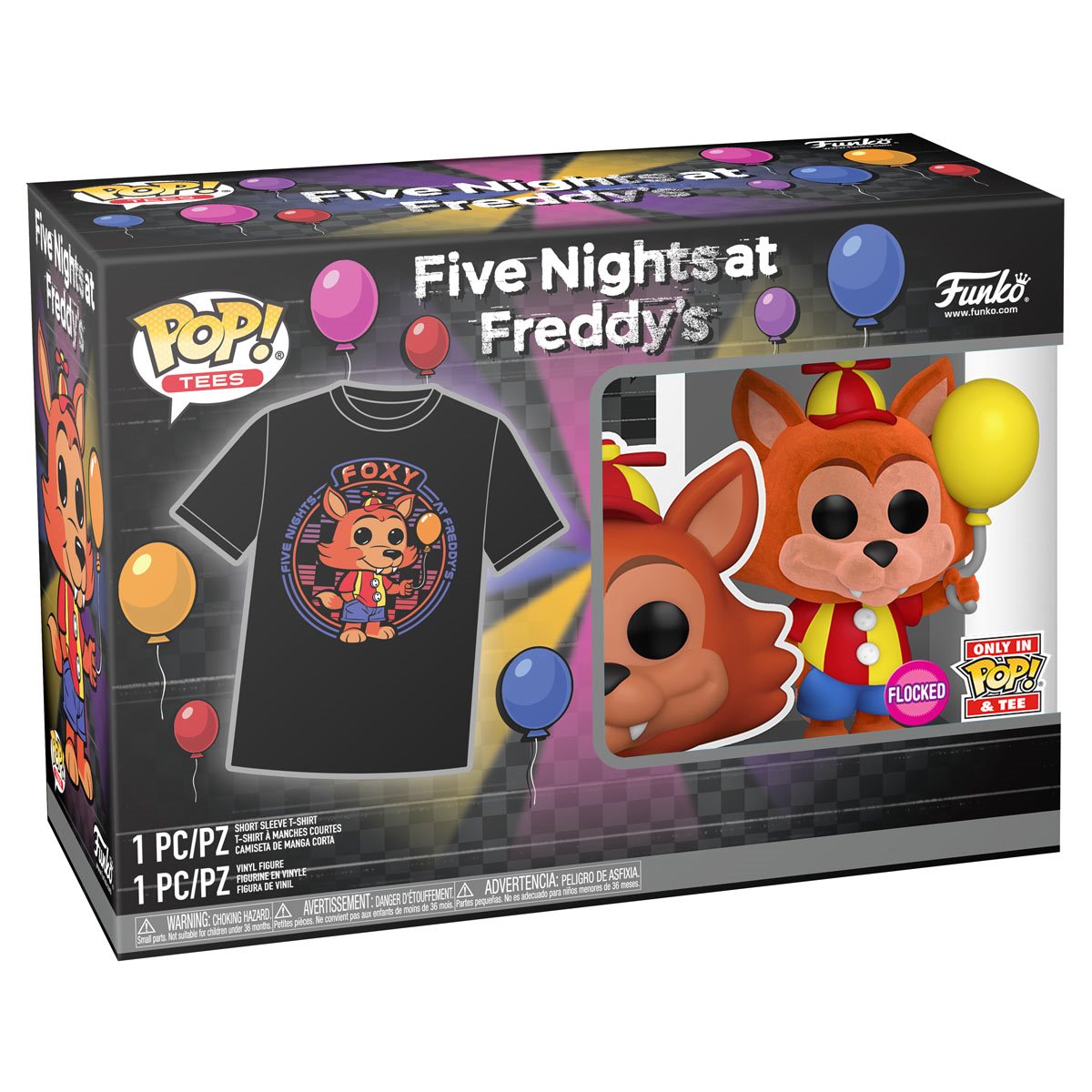 Funko Pop & Tee: Five Nights at Freddys - Foxy con Globo Playera Mediana