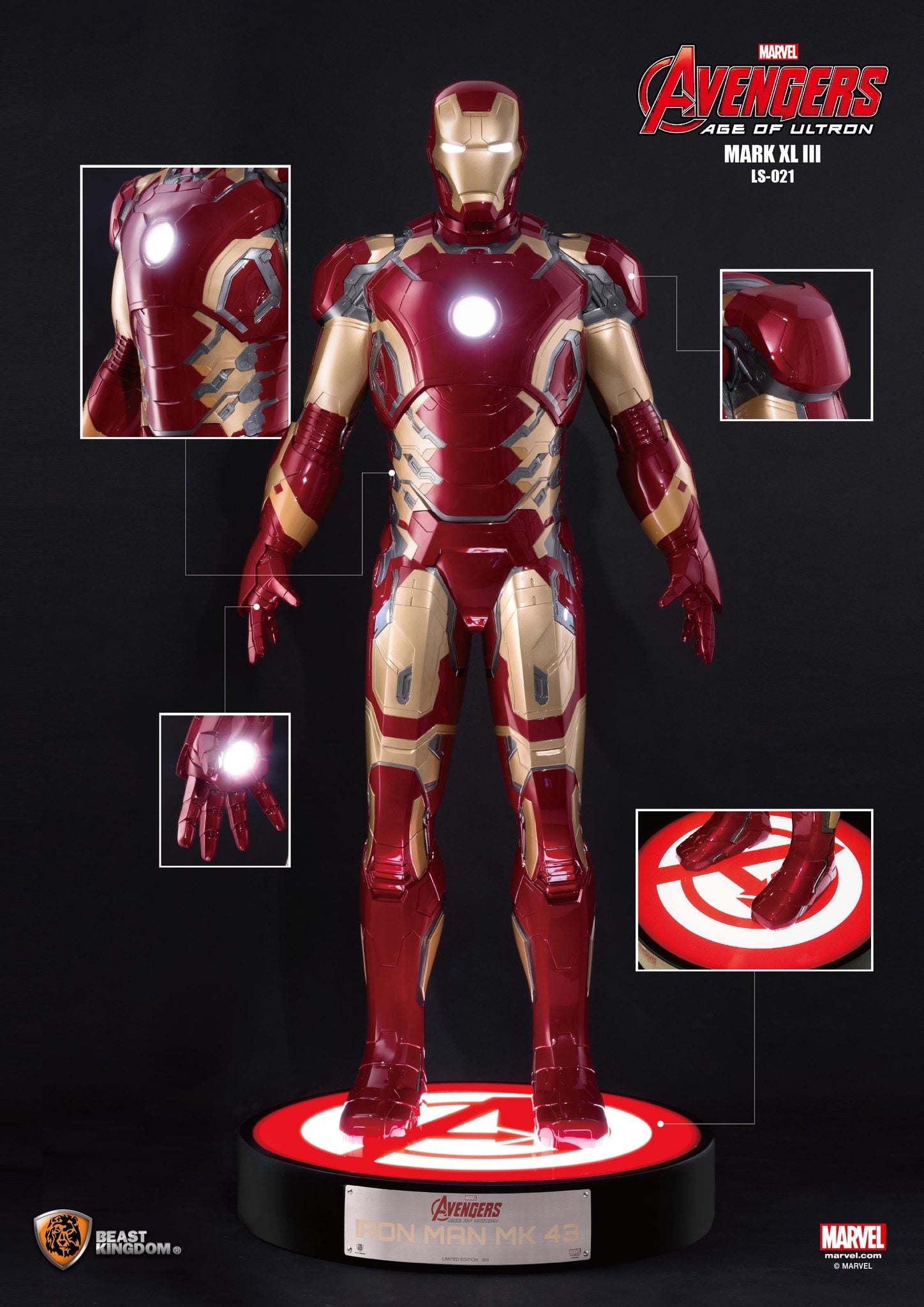 Beast Kingdom Life Size Marvel: Iron Man 3 - Mark 43 Escala 1/1