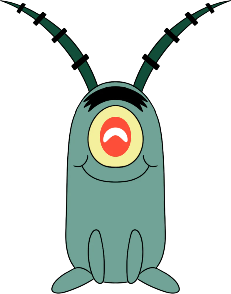 Youtooz Plush: Bob Esponja - Plankton Sentado Peluche 9 Pulgadas