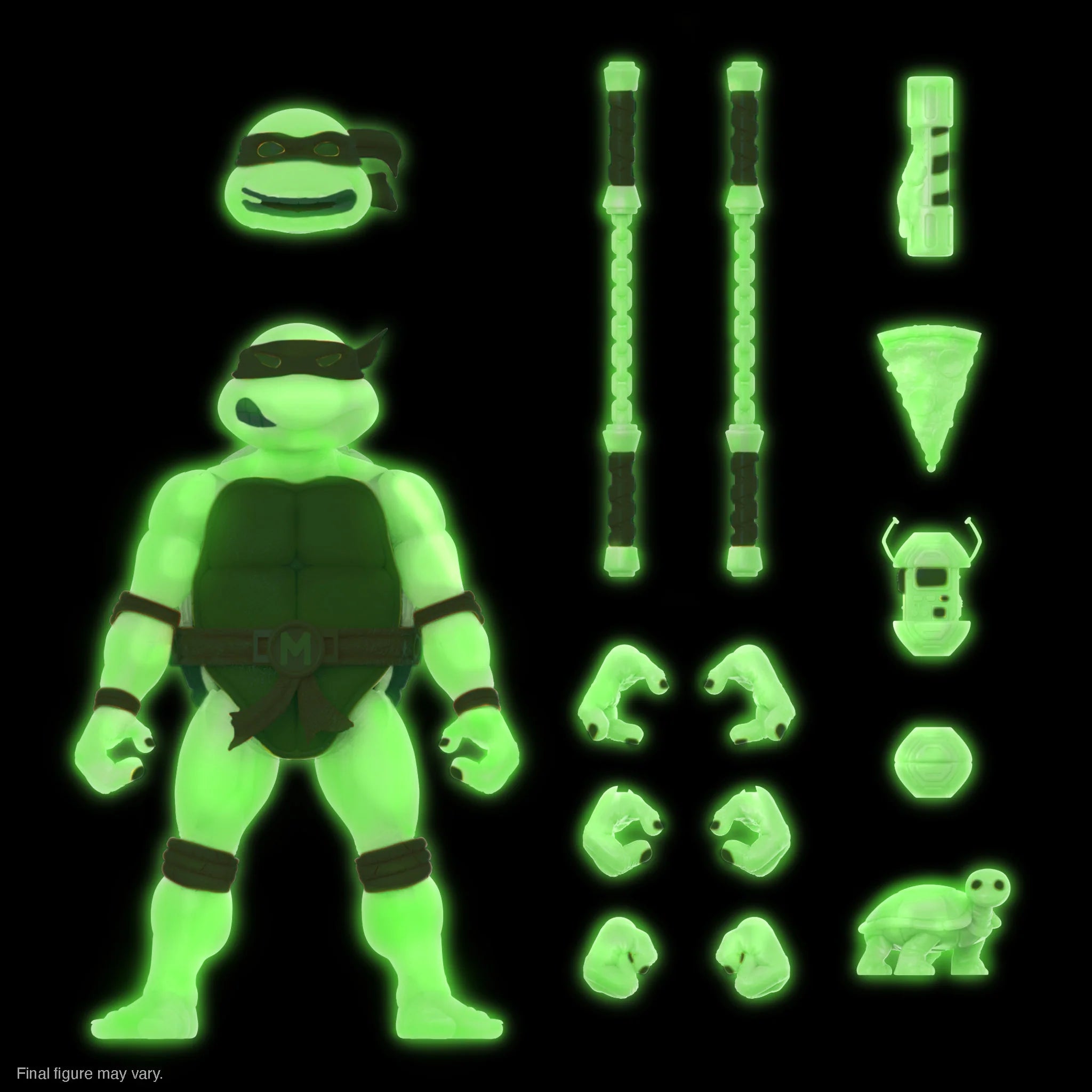 Super7 Ultimates: TMNT Tortugas Ninja - Michelangelo Mutageno Glow