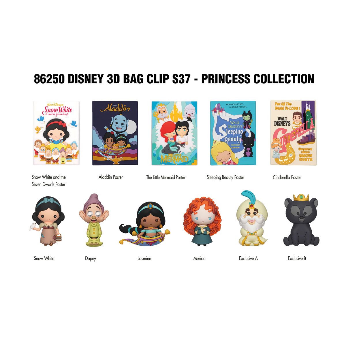 Monogram Llavero 3D para Mochila: Disney Princess - Personajes Disney Figura Sorpresa
