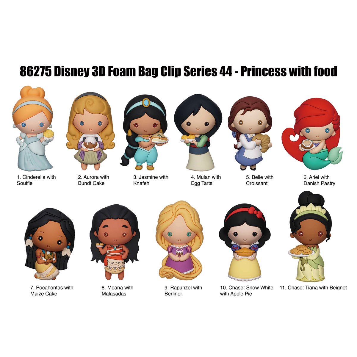 Monogram Llavero 3D para Mochila: Disney - Princesas Con Comida Figura Sorpresa Series 44