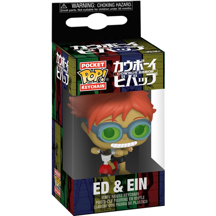 Funko Pop Keychain: Cowboy Bebop - Edward con Ein en scooter Llavero