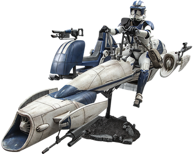 Hot Toys Television Masterpiece Series: Star Wars The Clone Wars - Clone Trooper con Armamneto pesado en Barc Speeder y Sidecar Escala 1/6