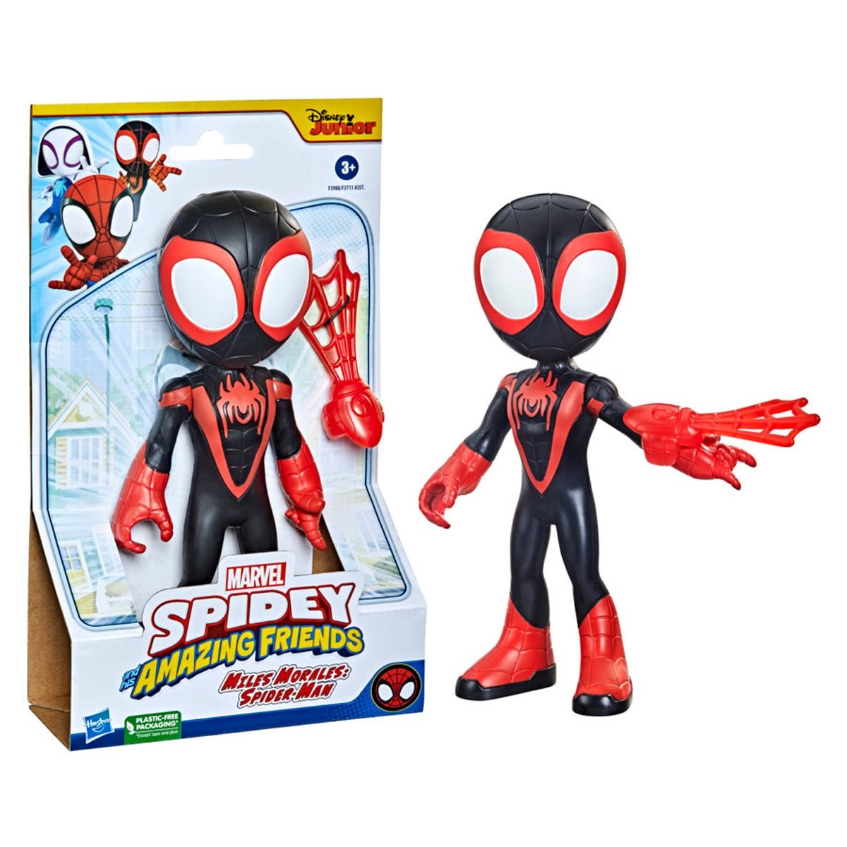 Spidey and His Amazing Friends Marvel Spidey and His Amazing Friends Miles  Morales: Figura de Spider-Man, figura de acción de 9 pulgadas, juguetes