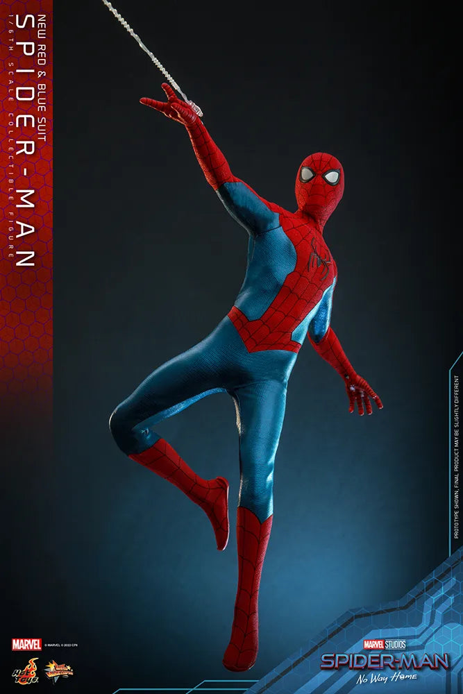 Hot Toys Movie Masterpiece Series: Marvel Spider Man No Way Home - Spider-Man Traje Rojo y Azul Escala 1/6