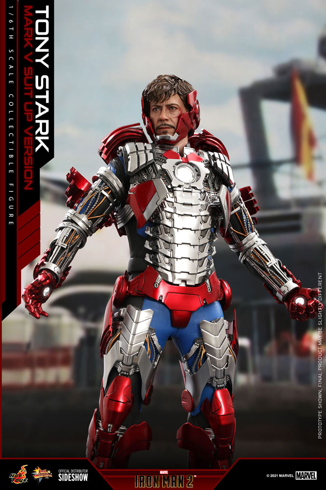 Hot Toys Marvel: Iron Man 2 - Tony Stark Mark V Ensamblaje Escala 1/6