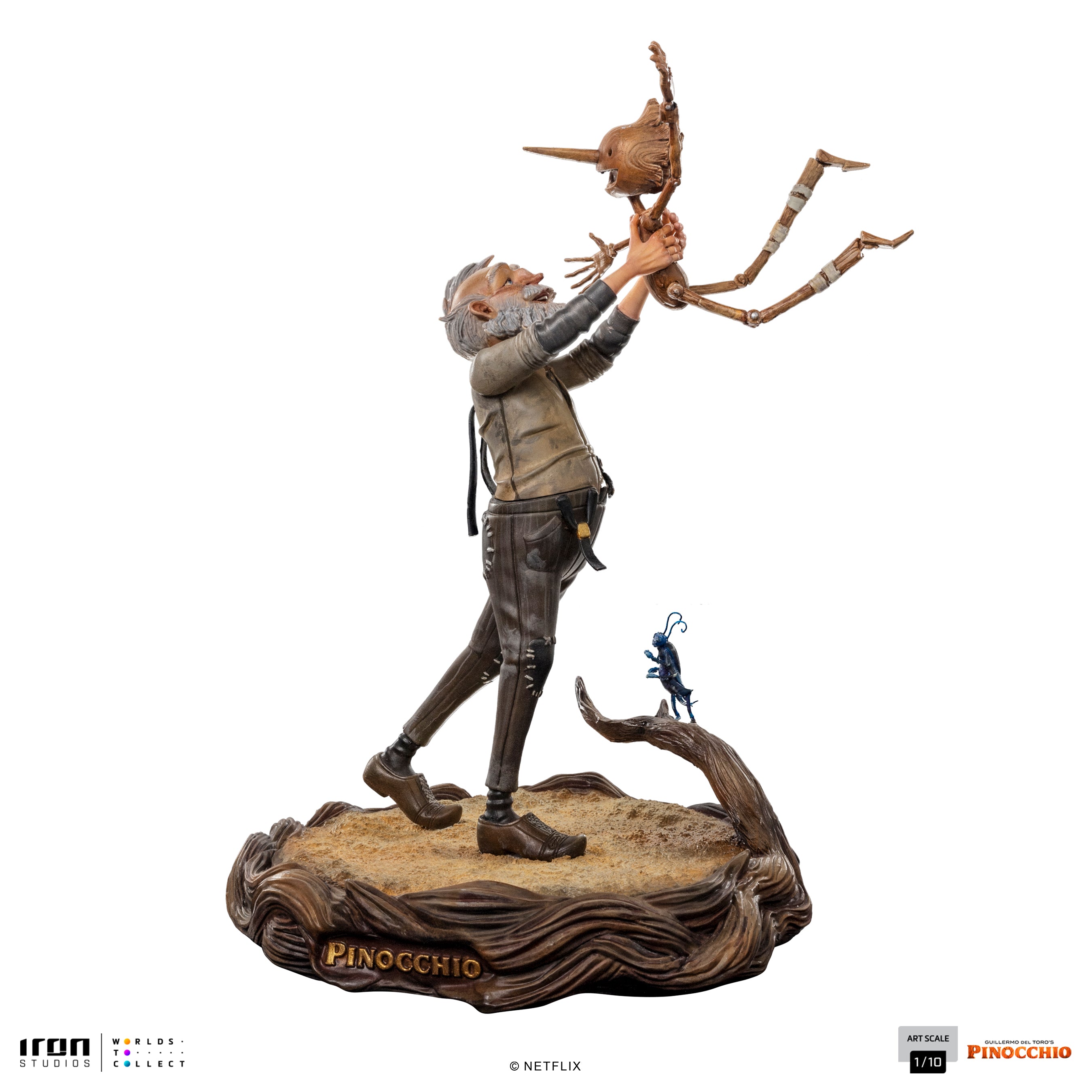 IRON Studios: Pinocchio Guillermo Del Toro - Geppetto y Pinocchio Escala De Arte 1/10